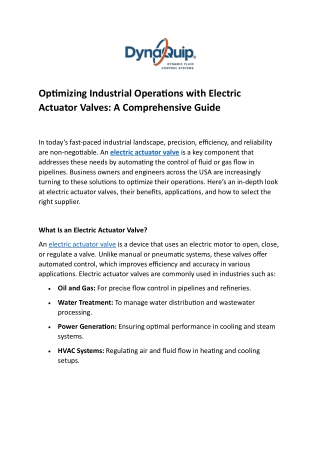 optimizing industrial operations with electric