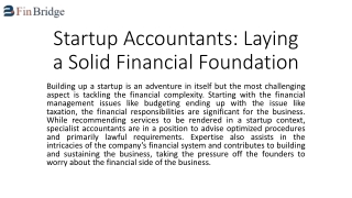 Startup Accountants: Laying a Solid Financial Foundation