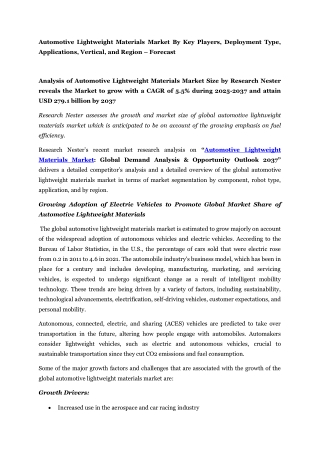 Automotive Lightweight Materials Market_PR