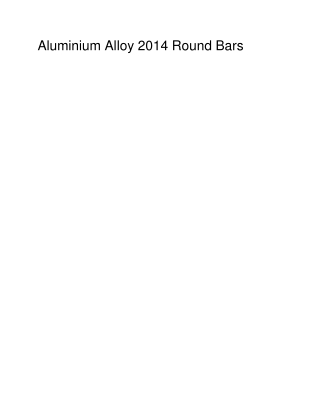 Aluminium Alloy 2014 Round Bars