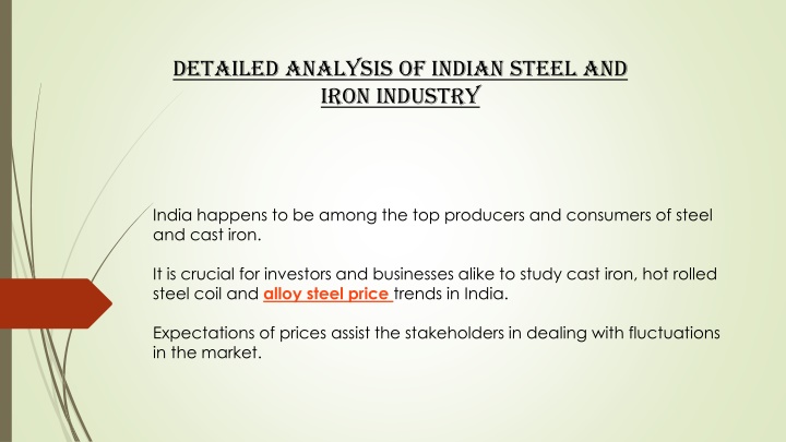 detailed analysis of indian steel and iron