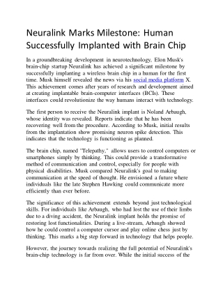 neuralink marks milestone human successfully