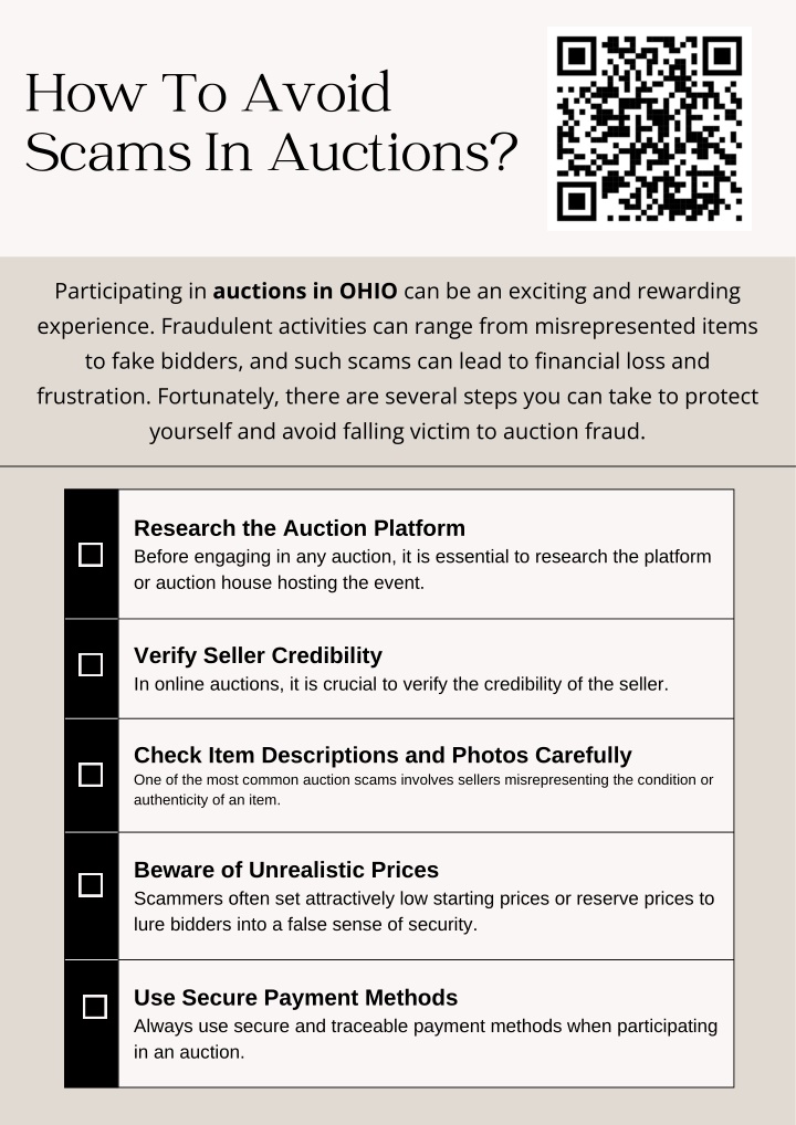 how to avoid scams in auctions