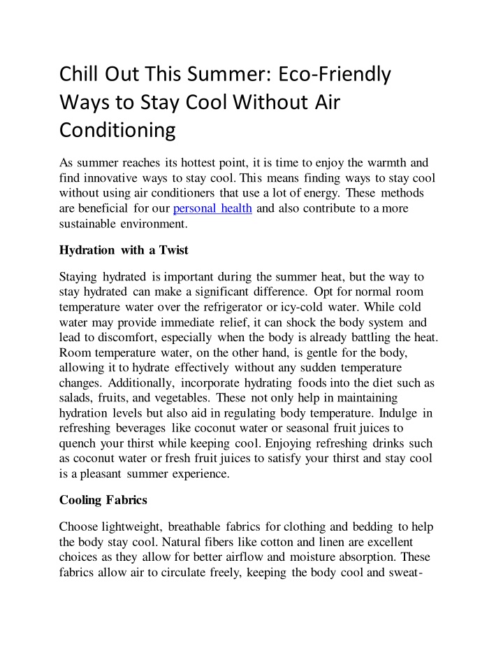 chill out this summer eco friendly ways to stay