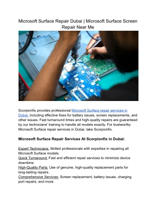 Microsoft Surface Repair Dubai _ Microsoft Surface Screen Repair Near Me