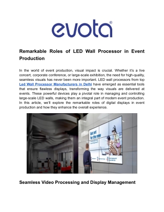 remarkable roles of led wall processor in event