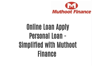 Online Loan Apply Personal Loan - Simplified with Muthoot Finance