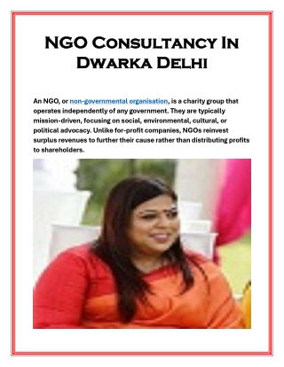 NGO Consultancy In Dwarka Delhi