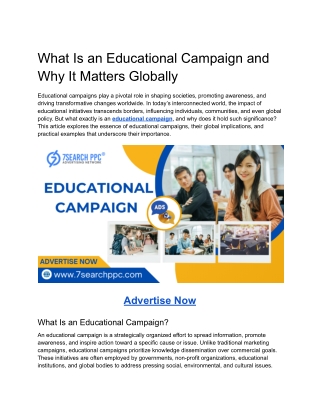 What Is an Educational Campaign and Why It Matters Globally