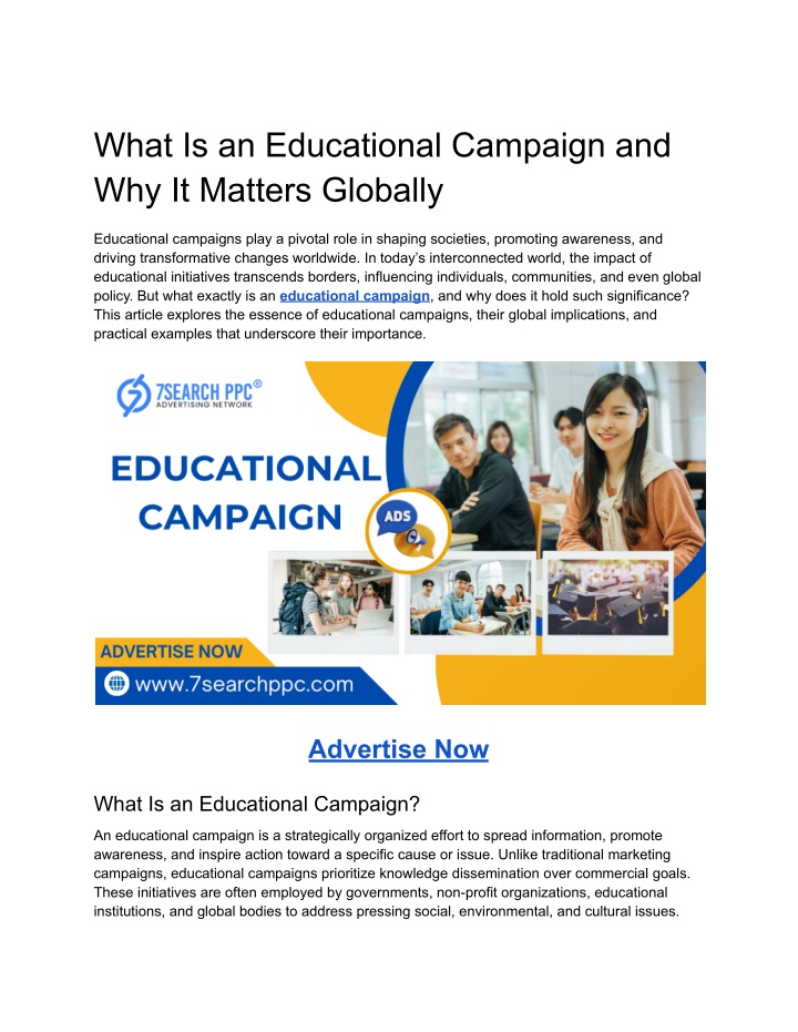 what is an educational campaign