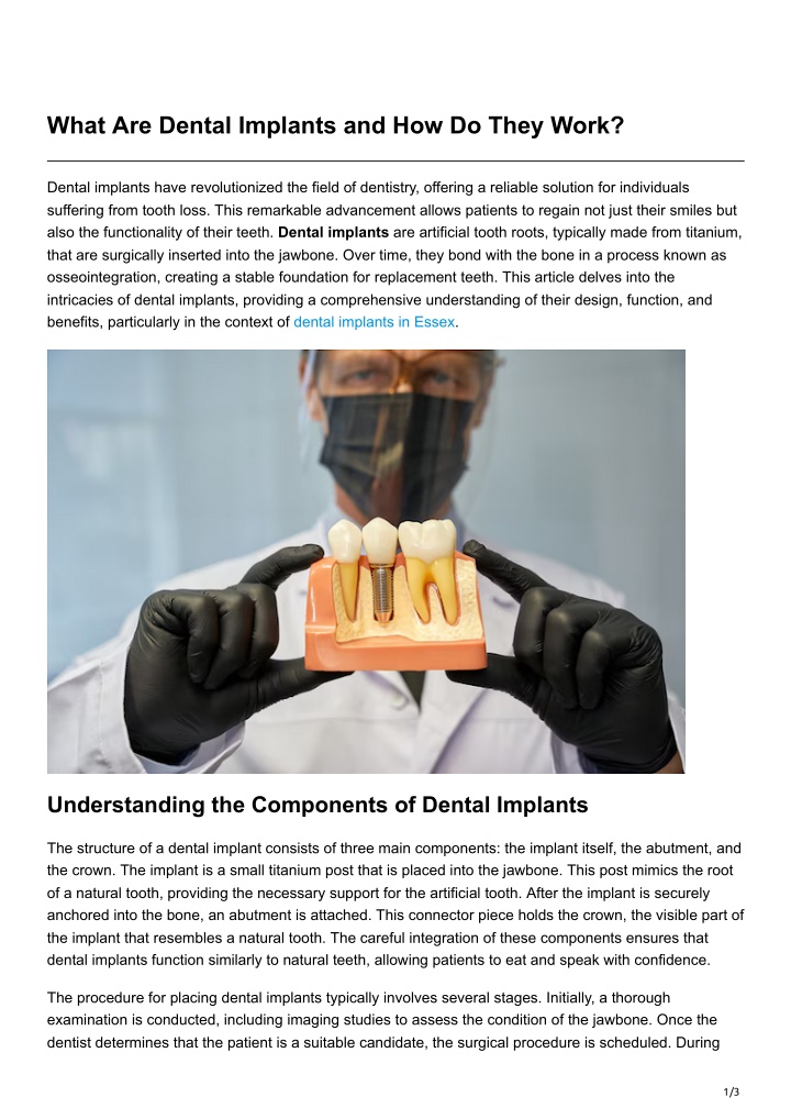 what are dental implants and how do they work