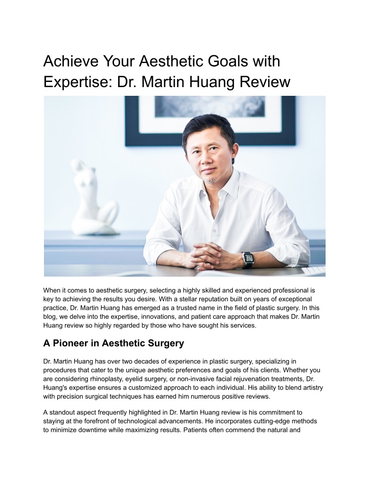 achieve your aesthetic goals with expertise