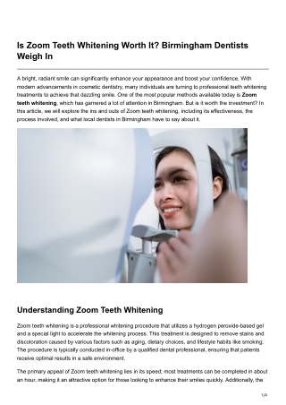 Is Zoom Teeth Whitening Worth It Birmingham Dentists Weigh In