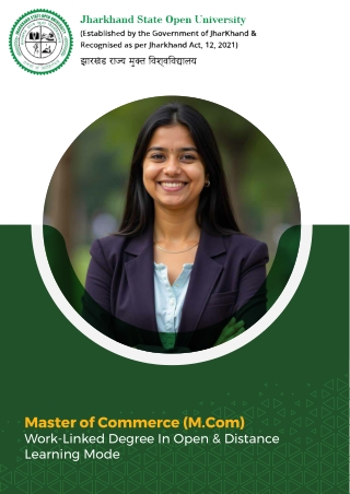 Master of Commerce (M.Com) at Jharkhand State Open University
