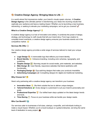 creative design agency bringing ideas to life