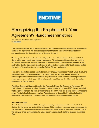 recognizing the prophesied 7 year agreement