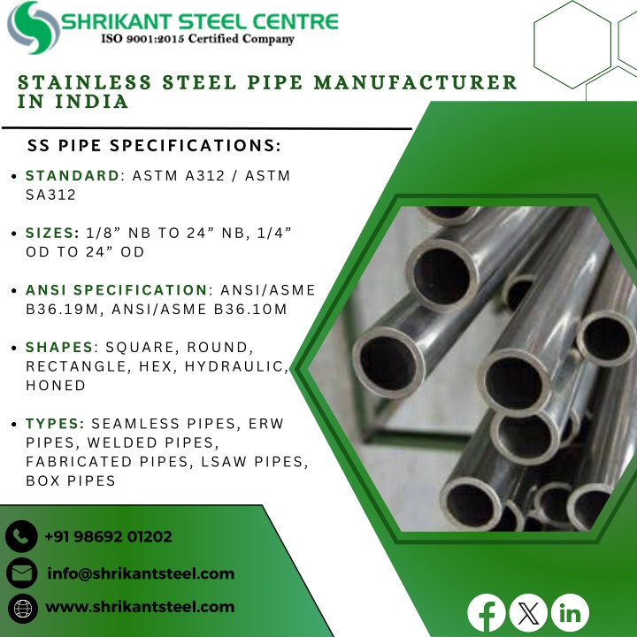 stainless steel pipe manufacturer in india