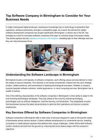 top software company in birmingham to consider