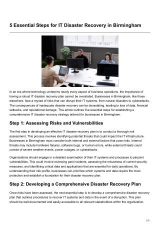5 essential steps for it disaster recovery
