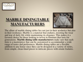 Marble Dining Table Manufacturers: Elevating Spaces with Timeless Elegance