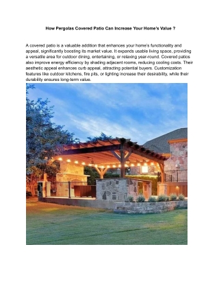 how pergolas covered patio can increase your home