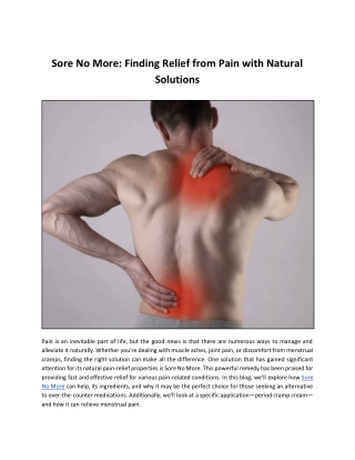 sore no more finding relief from pain with