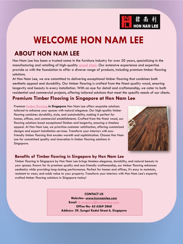 welcome hon nam lee