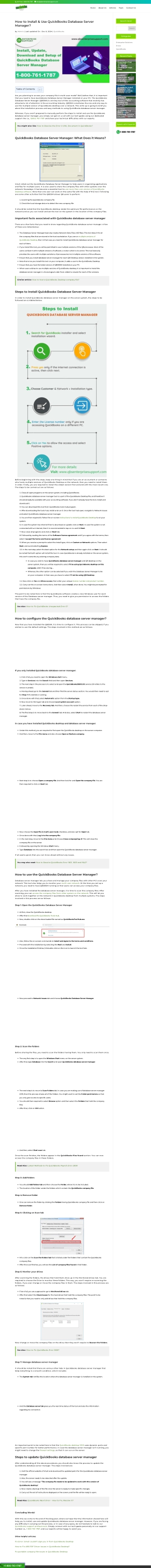Install & Use QuickBooks Database Server Manager 2020