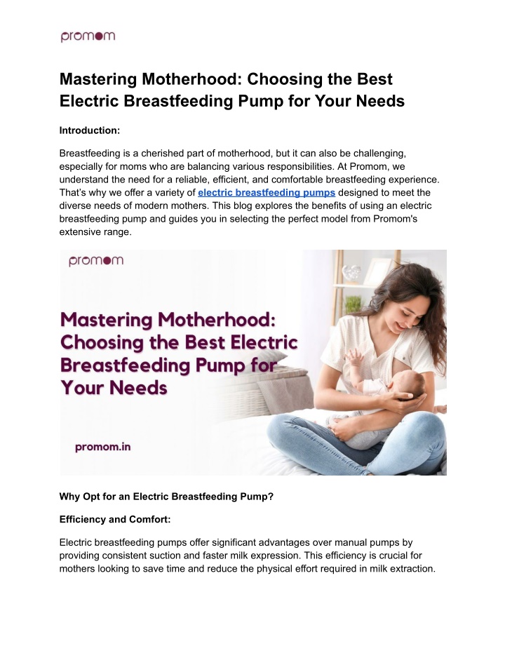 mastering motherhood choosing the best electric