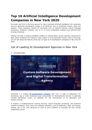 Top 15 Artificial Intelligence Development Companies in New York 2025