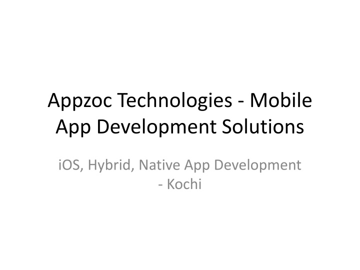 appzoc technologies mobile app development solutions