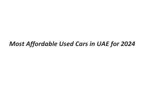 Most Affordable Used Cars in UAE for 2024