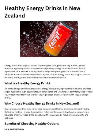 Healthy Energy Drinks in New Zealand