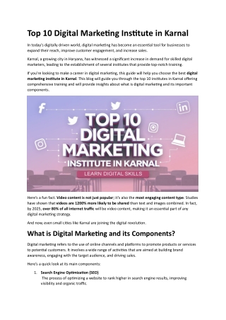 top 10 digital marketing institute in karnal