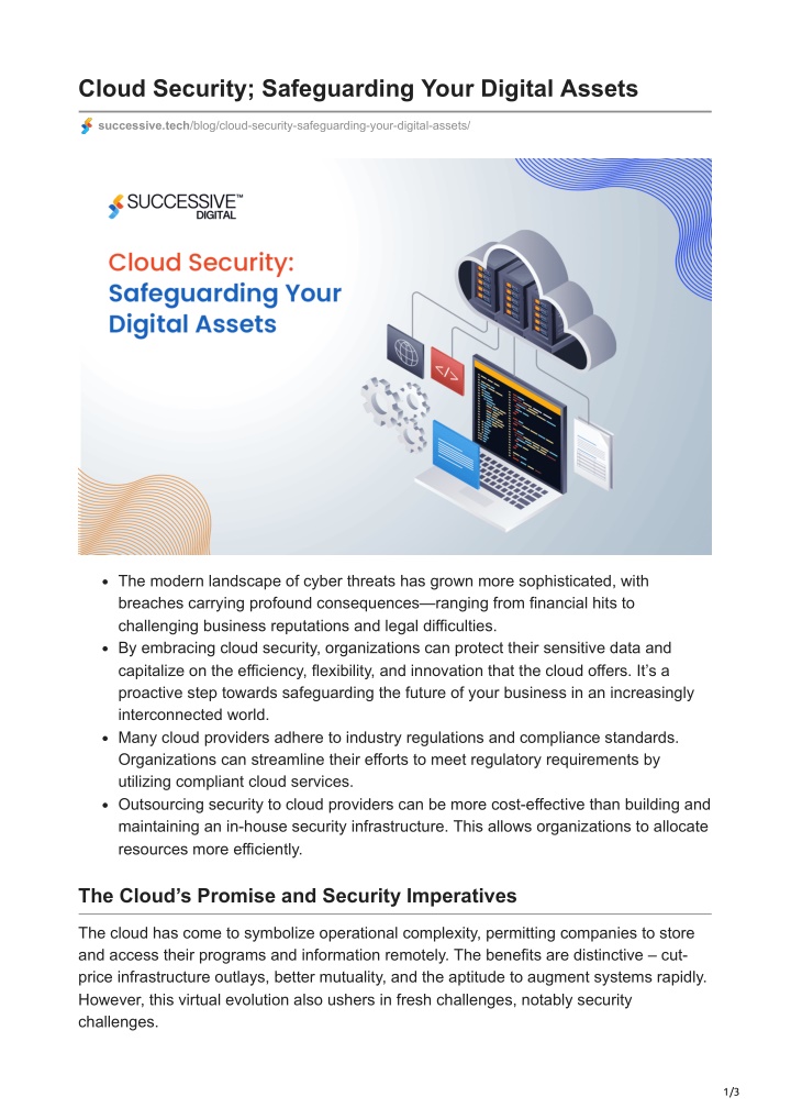 cloud security safeguarding your digital assets