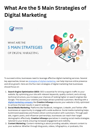 what are the 5 main strategies of digital