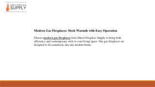 Modern Gas Fireplaces Sleek Warmth with Easy Operation