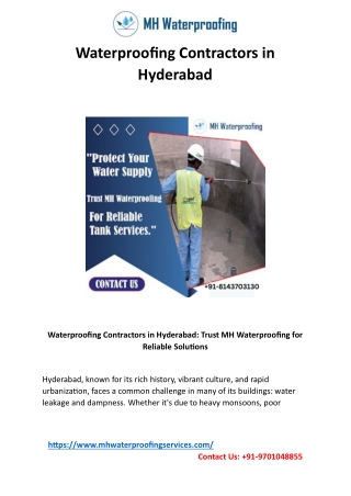 Waterproofing Contractors in Hyderabad