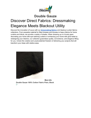 Discover Direct Fabrics_ Dressmaking Elegance Meets Blackout Utility