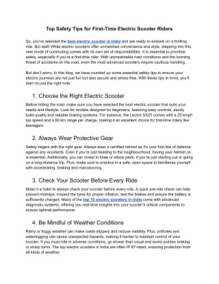top safety tips for first time electric scooter