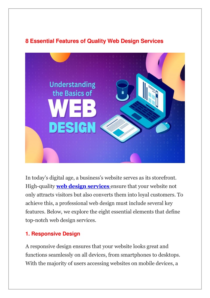 8 essential features of quality web design