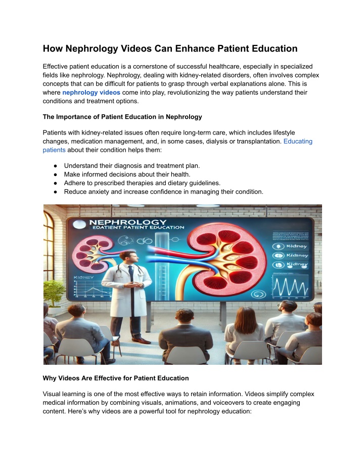 how nephrology videos can enhance patient