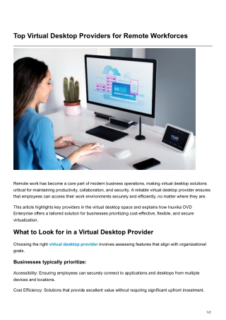 Top Virtual Desktop Providers for Remote Workforces