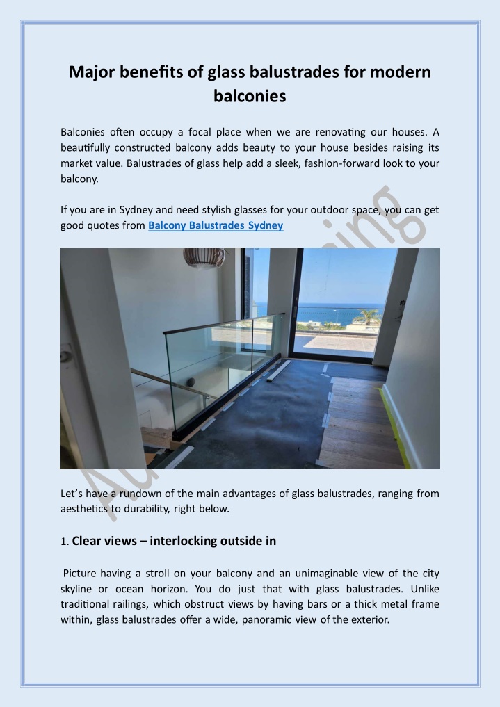 major benefits of glass balustrades for modern