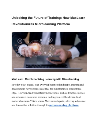 unlocking the future of training how maxlearn