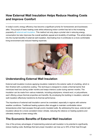 How External Wall Insulation Helps Reduce Heating Costs and Improve Comfort