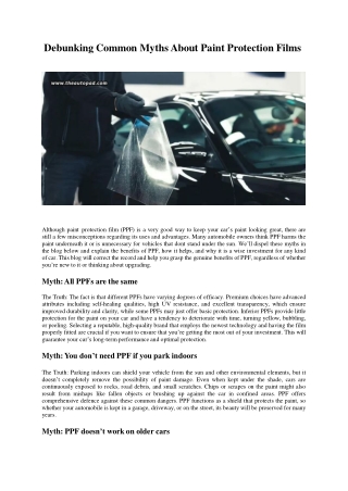 debunking common myths about paint protection