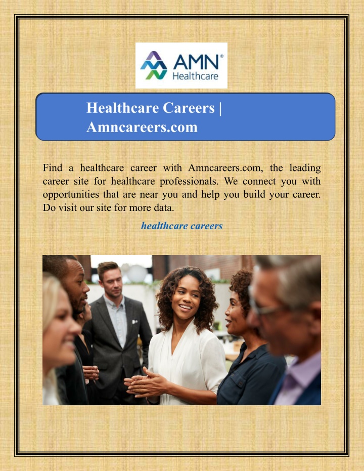 find a healthcare career with amncareers