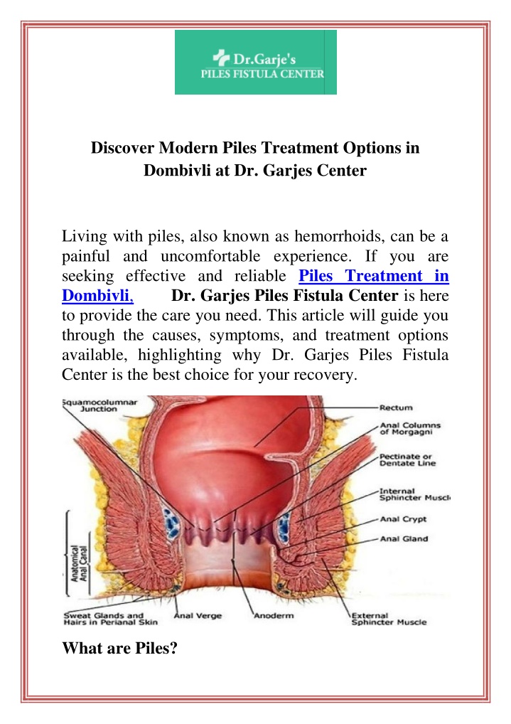 discover modern piles treatment options