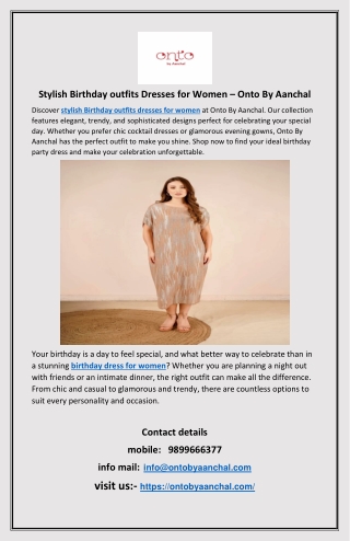 Stylish Birthday outfits Dresses for Women